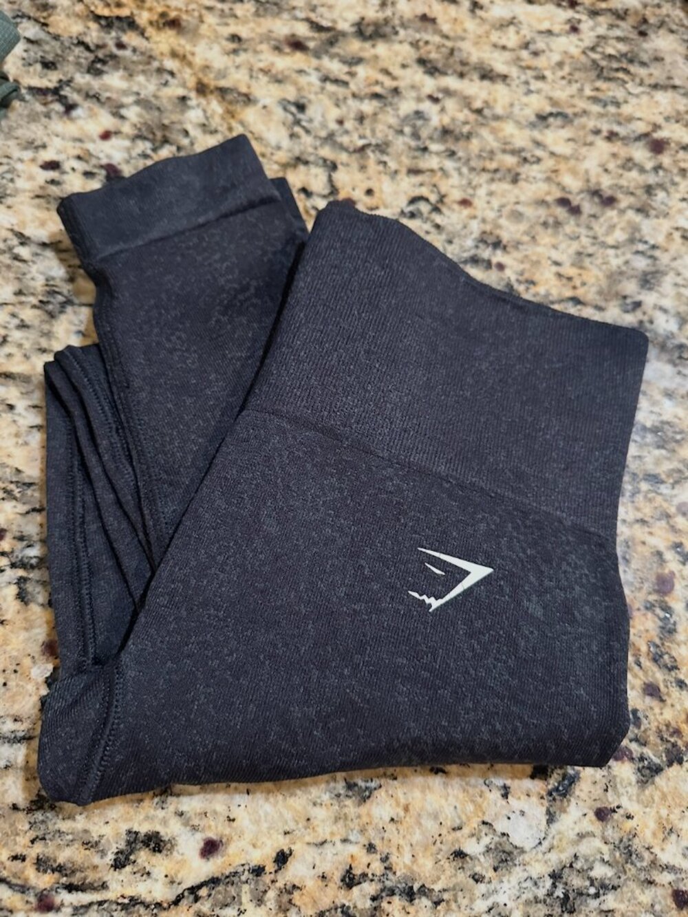 Gymshark Women's Adapt Fleck Seamless Leggings Black Charcoal Grey Size S